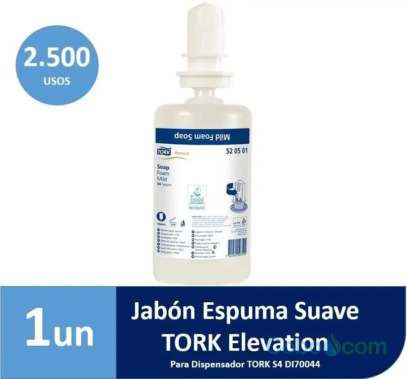 TORK JABON ESPUMA PREMIUM SUAVE (6 x 1 Litro)